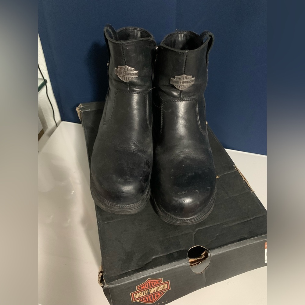 Harley-Davidson Black Leather Women's Combat Moto Boots - Picture 2 of 12
